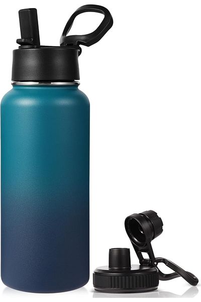 fulina 32 oz Water Bottle with Straw Lid and Spout Lid with Handle,Great for Adults Beautiful Gift