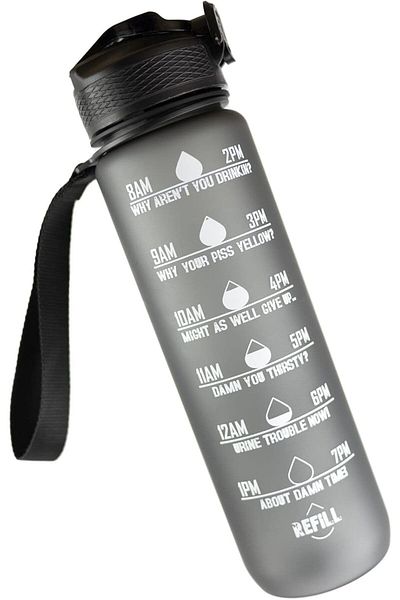 fulina Water Bottle with Straw, 32oz,with Time Marker - Times to Drink, BPA Free