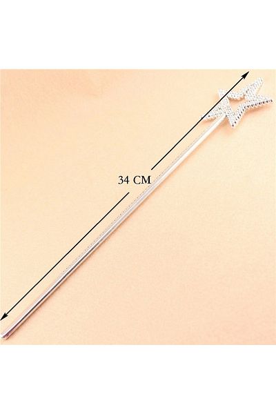 emosavm Star Model Metalized Silver Princess Wand - Fairy and Angel Wand