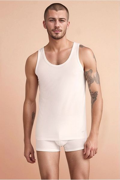 Kom Men's Modal Fabric Lycra 4-Piece Undershirt Qkksotktm.4