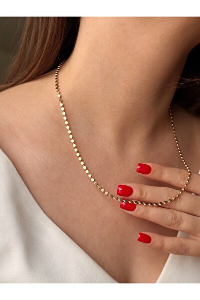 Soles 18 Ayar altın rengi rose Çelik zincir