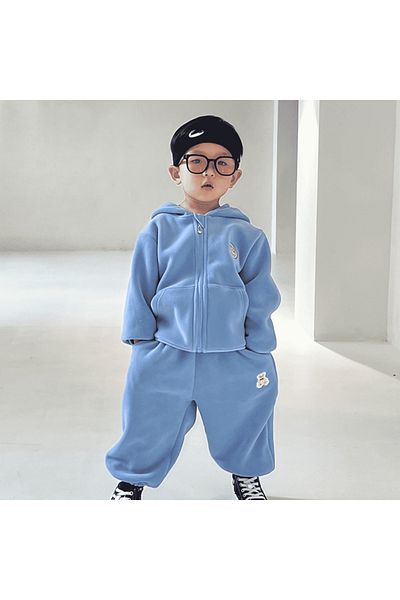 nannie Tiberiu Boys' Blue Fleece Set - 2-3 Years