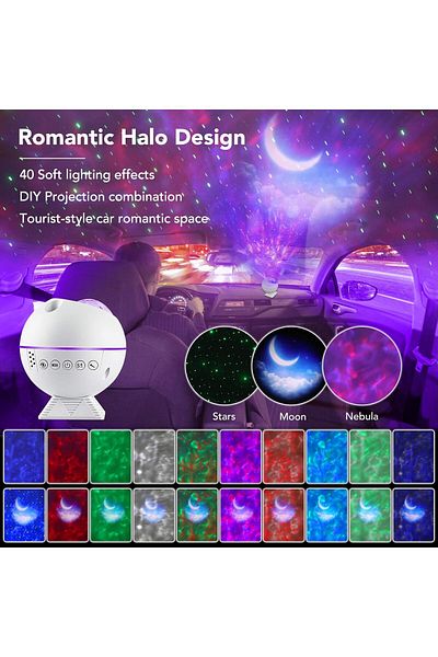 COOYA Star Projector, 3-in-1 Galaxy LED Night Light, with Remote Control, 360° Magnetic Base