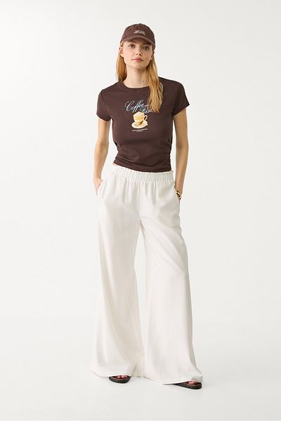 Stradivarius Flowing linen blend palazzo trousers