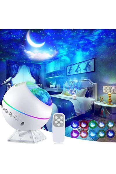 COOYA Star Projector, 3-in-1 Galaxy LED Night Light, with Remote Control, 360° Magnetic Base