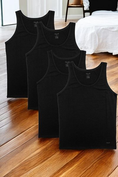 Kom Men's Modal Fabric Lycra 4-Piece Undershirt Qkksotktm.4