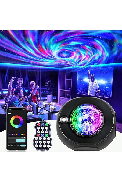 COOYA Star Projector, LED Night Light, White Noise, with Bluetooth Speaker, for Ceiling, Room Decor