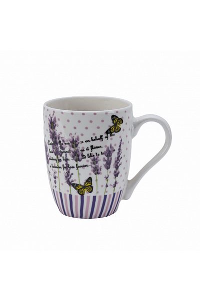 Cesiro Mug 270 ml White lavender decoration