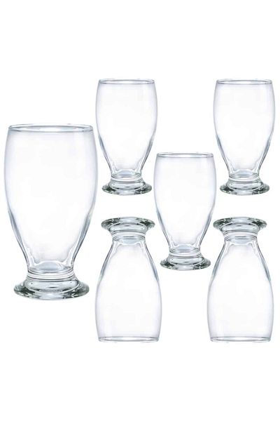 Cesiro Set of 6 small glass stemmed glasses, 280 ml, Cesiro