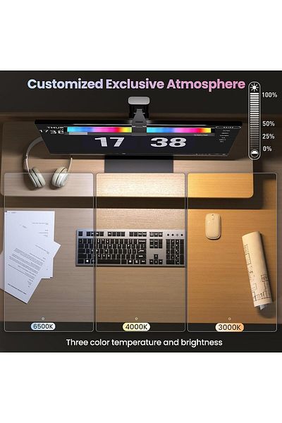 COOYA Computer Screen Light,Eye Protecting LED Monitor Light Bar,No Screen Glare Lamp for Pc,Office,Gaming