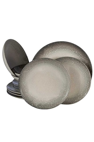 Cesiro 12-piece plate set, for 4 people, Stone, Cesiro, Ivoire White with Gray