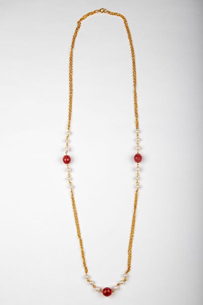 Lila Rosa Etnik Otantik Uzun Kolye