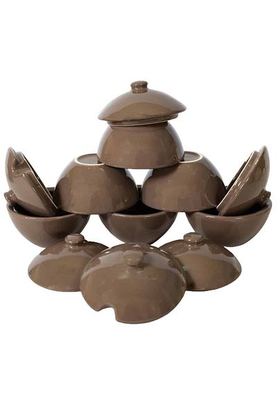 Cesiro Set of 6 brown sugar storage boxes, 200 ml
