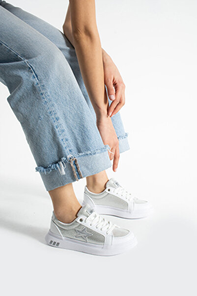 Getcho Nesan Γυναικεία Λευκά Λευκά Αστέρια Λεπτομερή αθλητικά παπούτσια με ψηλή σόλα Αθλητικά καθημερινά παπούτσια Μοντέρνα άνεση