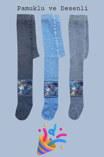 Ekinoks Patterned Vibrant Colors Cotton Children's Pantyhose - Children's Pantyhose