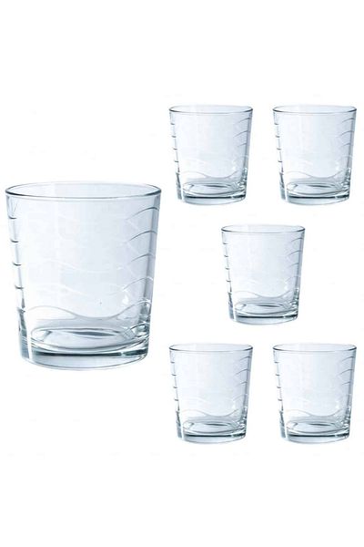 Cesiro Set 6 pahare apa, Kyma, 285 ml, Transparent