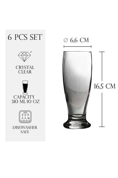 Cesiro Set of 6 310 ml glass glasses, Cesiro
