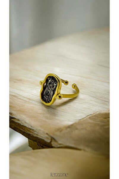 FERZANE 925 Ayar Mısır Hiyeroglifleri Bohem Oksitli Tasarım Ayarlanabilir Gümüş Yüzük