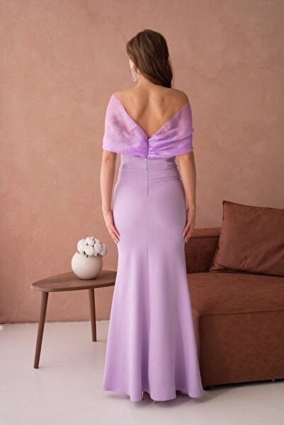 asyadabutik Kadın Balık Model Taş ve Organze Tül Detaylı Söz Elbisesi Abiye