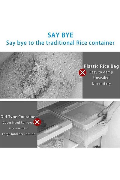 COOYA 25 Lbs Rice Dispenser, Large Container, Measuring Cup, Moisture Proof, BPA Free, for Kitchen Pantry