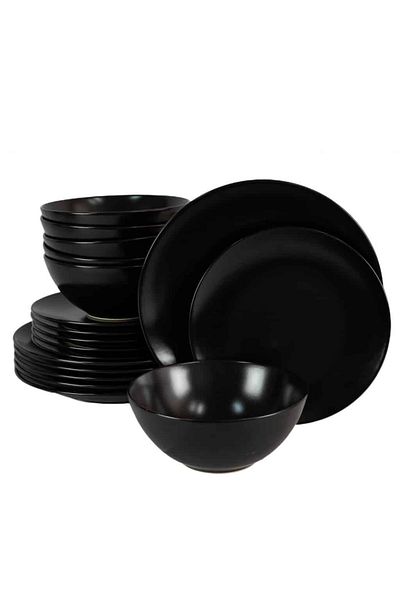 Cesiro 18-piece plate set, for 6 people, Night, Cesiro, Matte Abyss Black