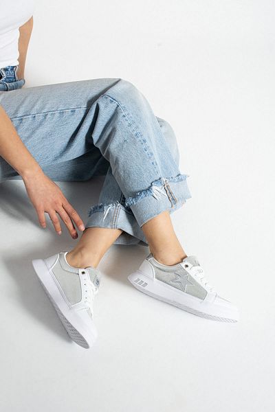 Getcho Pantofi sport casual albi Nesan pentru femei