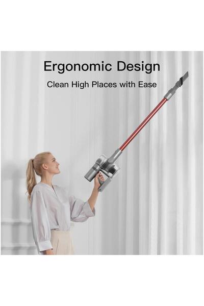 Dreame Upright vacuum cleaner V11 VVN6, 450W, 150AW, 25000Pa, 125000 rpm, 0.5l, 90min, OLED,Gray/red