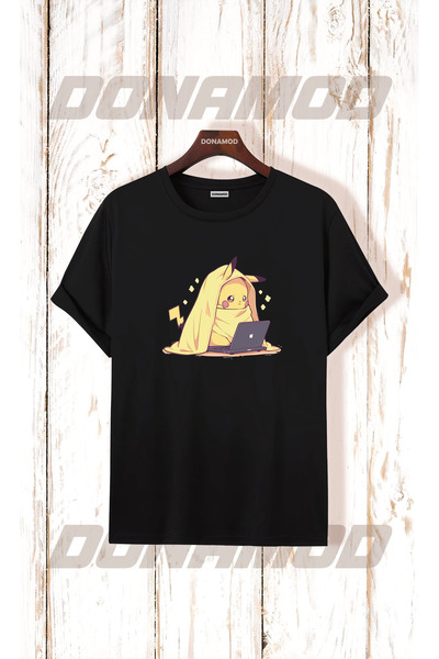 donamod تي شيرت بيكاتشو بيكاتشو بوكيمون قناع كارتون أصفر مصمم هدية لصديق
