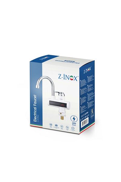 ZİNOX Electric faucet Z-Inox ZLN7866 White, digital display, instant heating
