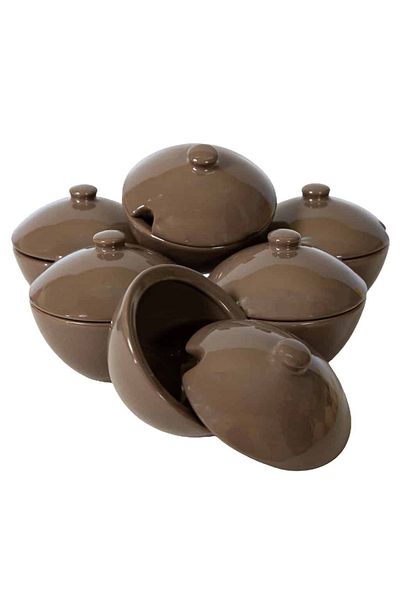 Cesiro Set of 6 brown sugar storage boxes, 200 ml