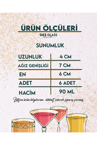 gkzglass home dekor Orkide Cam Yaldızlı Kahve Yanı Su Bardağı Sunum Seti 12'li Takım