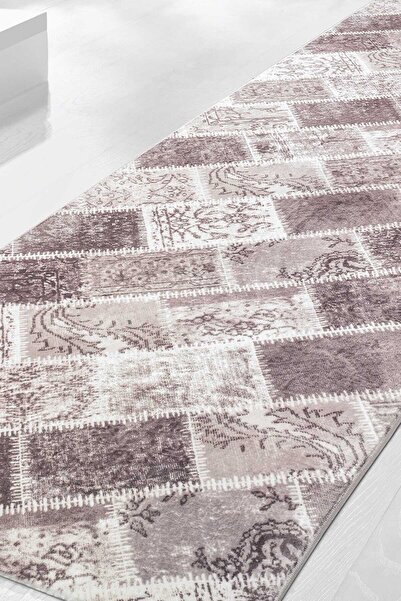 Dijidekor Halı Lotto Kahve Kaymaz Yıkanabilir Kesme Yolluk Salon Koridor Oda ...