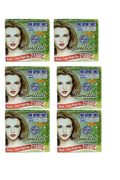 Sandal Sandalwood Cream for Skin, Face and Hands, 6 Pieces