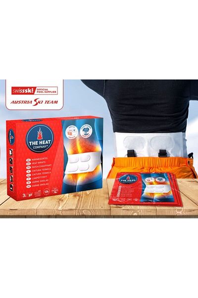 THE HEAT COMPANY 12 Hours 4-Eye Heatwrap Waist Warmer with Belt 3 Pieces