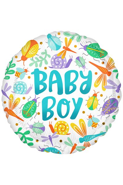 Anagram Balon folie Baby Boy, flori, 45 cm