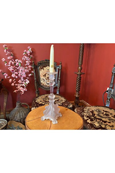 tayfuntufan antika koleksiyon Walst lambert belçika kristal şamdan 27 cm boyunda