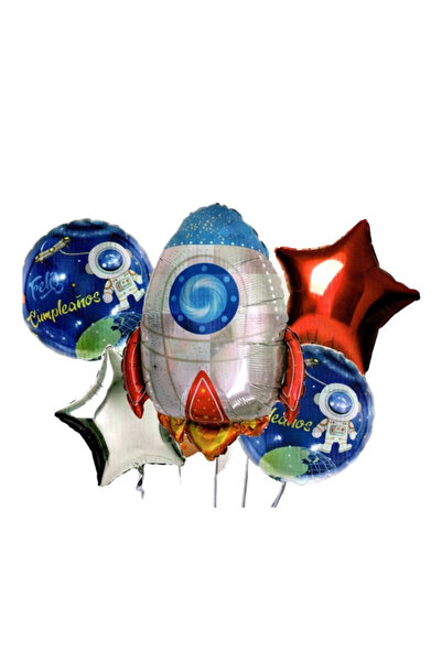 KidMania Buchet 5 baloane folie tematica spatiu pentru aniversari