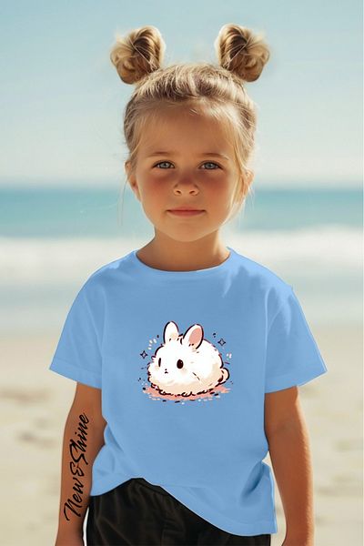 New Shine 1 tricou este un cadou pentru achiziții de 6 și peste în coș - Tricou pentru copii oversize cu imprimeu iepure