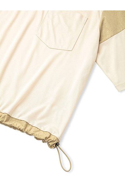 melomelo Ecru Colorblock Pocket T-Shirt and Sweatpants