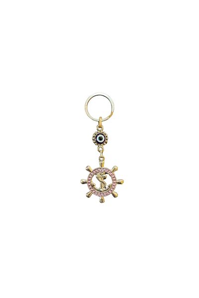 GRANDSTORE Light Pink Color Rudder Figure Zamak Casting Red Keychain