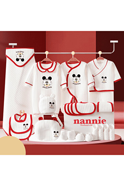 nannie Set Cadou Haine Bebeluş Roşu 22 Piese Mouse - 0-3 luni