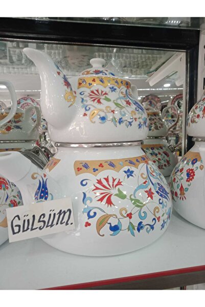 Sultan Çini -Desenli Vip Porselen Çaydanlık