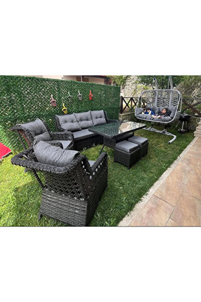 S COLLECTİON (ÇİFT KİŞİLİK SALINCAK HEDİYELİ)Rattan Bahçe Takımı Oturma Grubu...