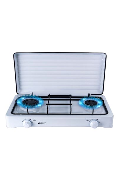 Zilan 2-burner gas stove ZILAN ZLN-0025, white color, use only LPG cylinder,
