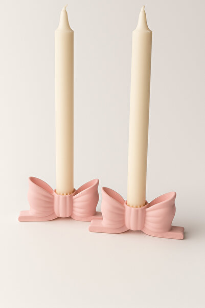 sin istanbul 2'li Fiyonk Şamdan Mumluk Pembe