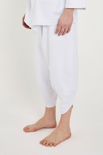RELAXL Unisex Λευκό Μοντέρνο Φαρδύ Παντελόνι Γιόγκα Διαλογισμού