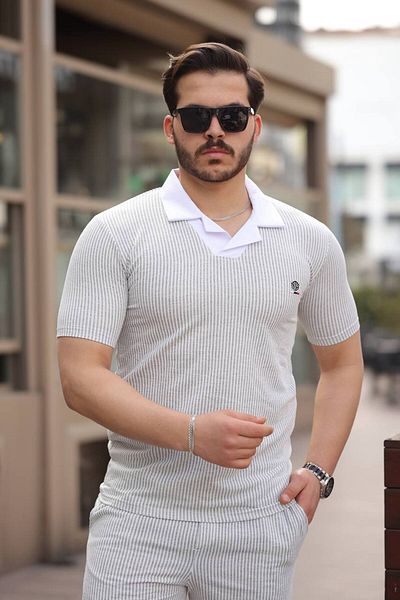 JACK CAPRİO Ανδρική καλοκαιρινή σεζόν κάτω επάνω σετ που δεν υγραντά 1ης ποιότητας ύφασμα Lycra Elastane