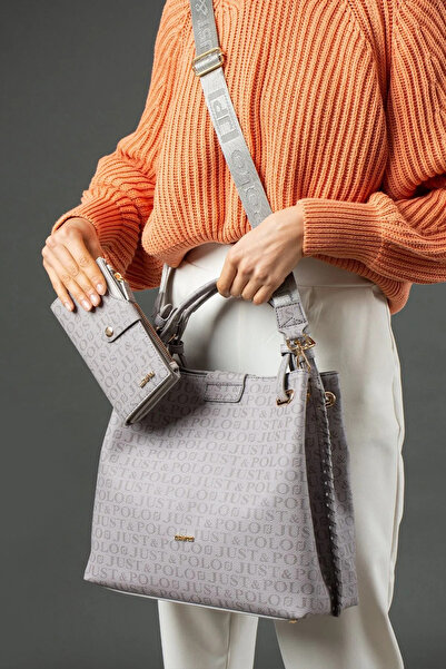 Just Polo Women's Print Patterned Braided Large Size Shoulder Bag and Wallet ...