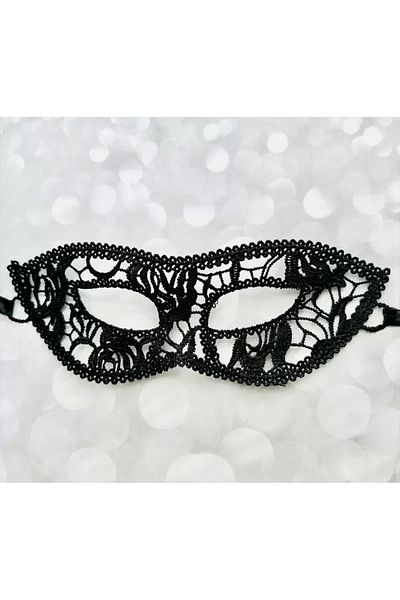 emosavm Cat Model Black Lace Embroidered Party Mask - No 12
