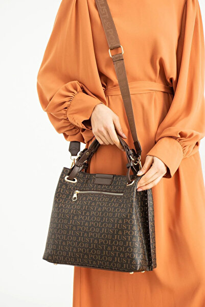 JP POLO Women's Original Just Polo Printed Large Size Hand & Shoulder Bag and Wallet Combination Avp2180Pc Shopper